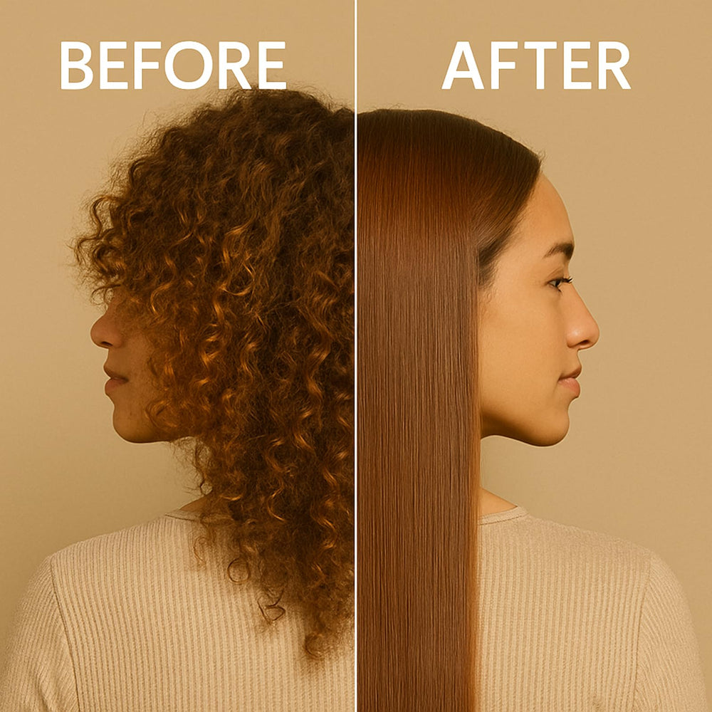 Kachita Spell keratin treatment application on hair with smooth results