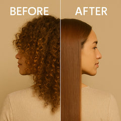 Kachita Spell keratin treatment application on hair with smooth results