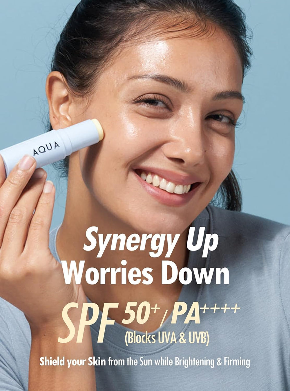 KAHI Aqua Balm Stick on skin with no white cast and smooth texture.