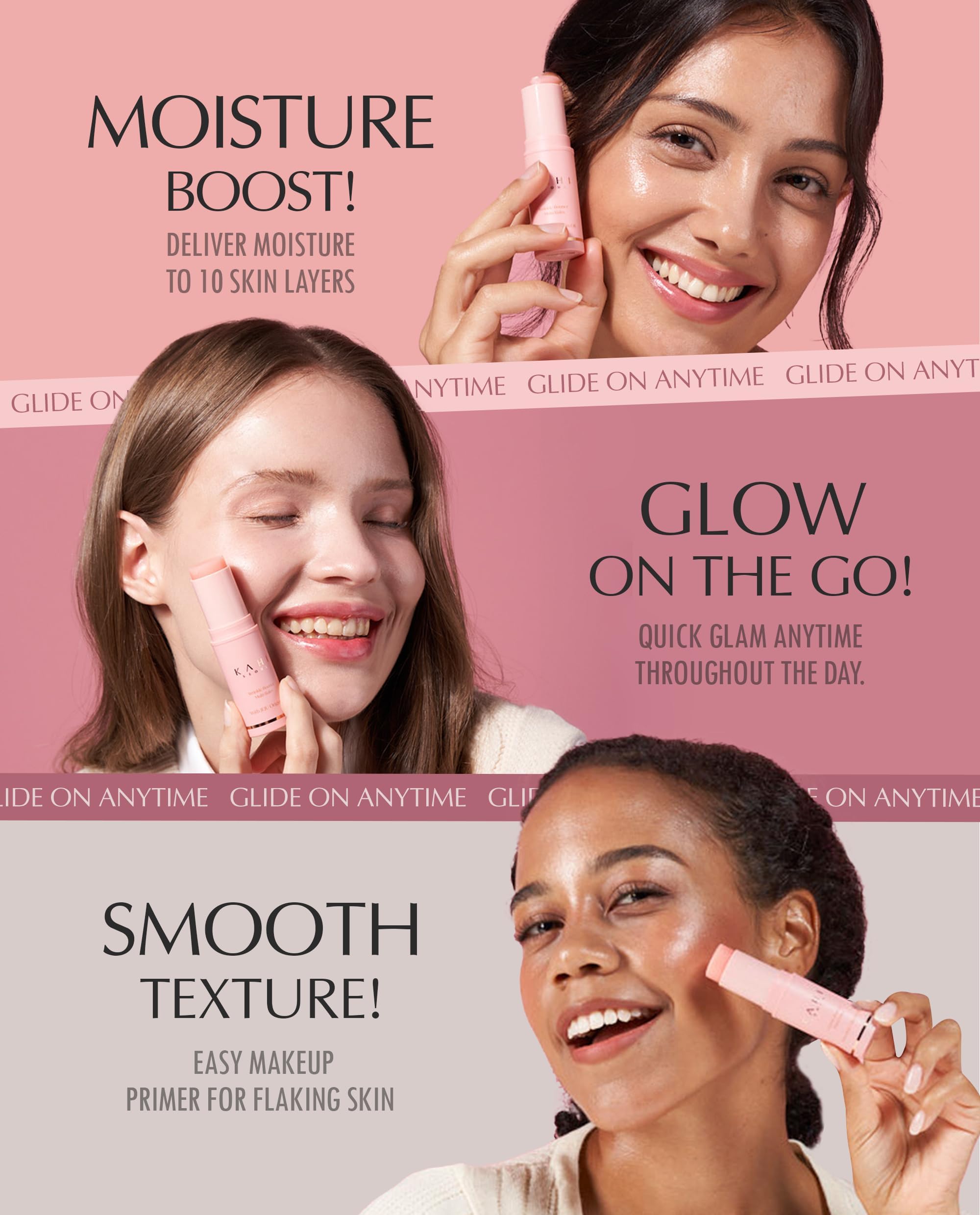 KAHI Collagen Balm Stick on lips delivers natural moisture and shine