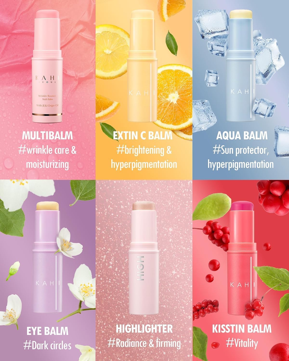 KAHI Collagen Balm Stick refined pores for a smoother appearance
