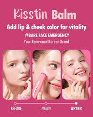 KAHI Kisstin Balm application close-up showing smooth texture for easy touch-ups.