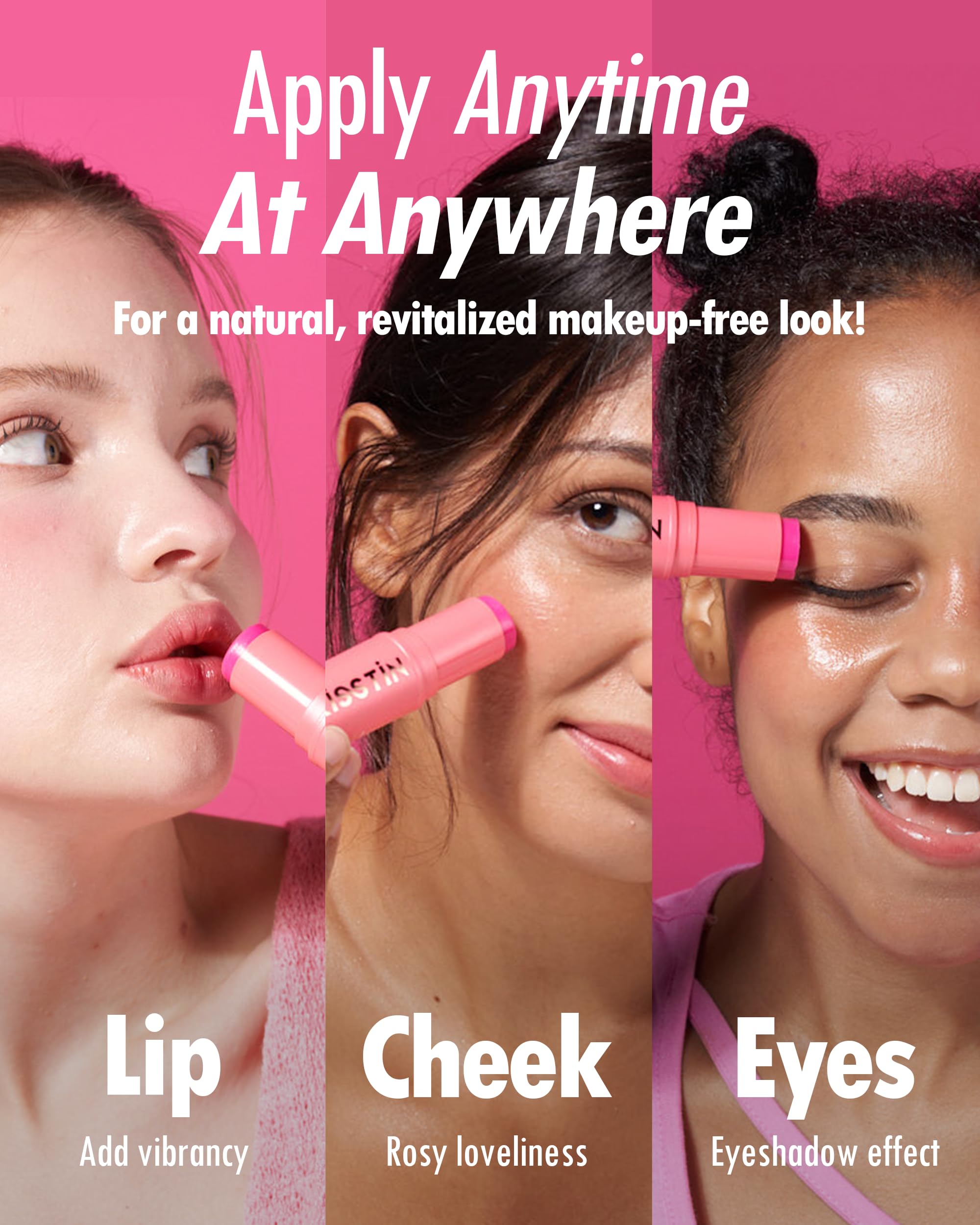 KAHI Kisstin Balm on lips demonstrates tinted color and hydration.