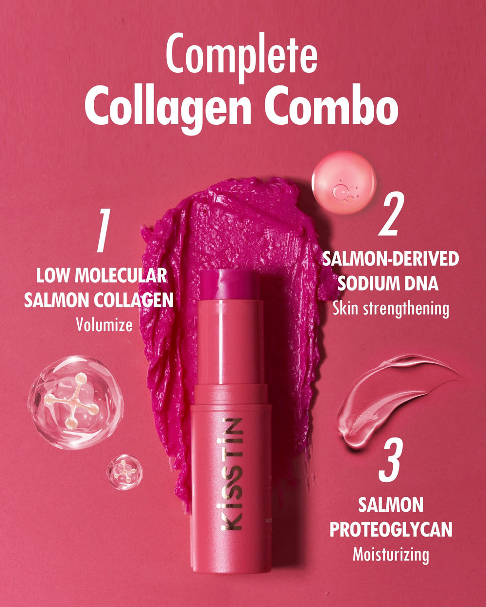 KAHI Kisstin Balm texture swatch reveals creamy formula with dewy finish.