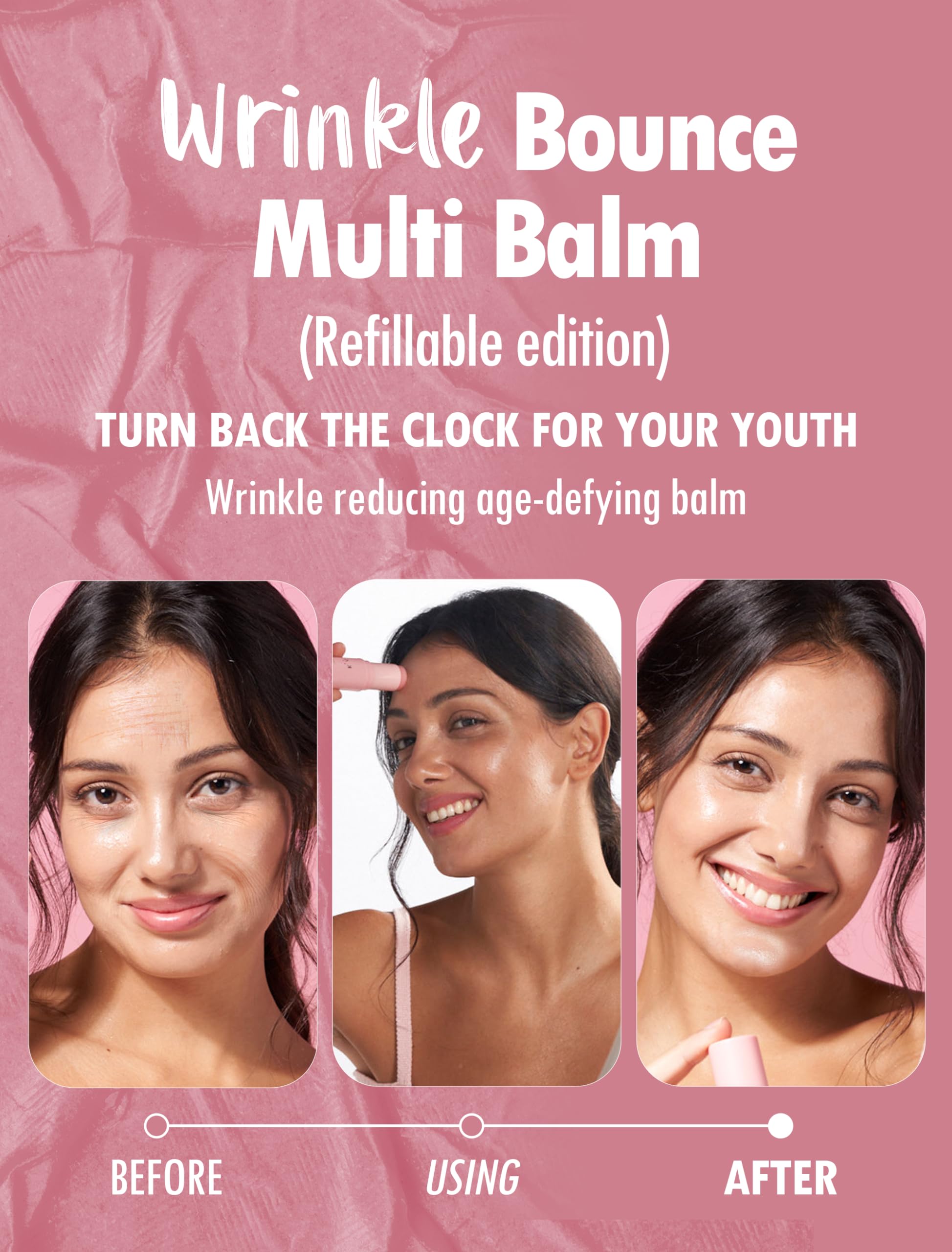 KAHI Wrinkle Bounce Multi Balm applied to lips with silky hydration in view.