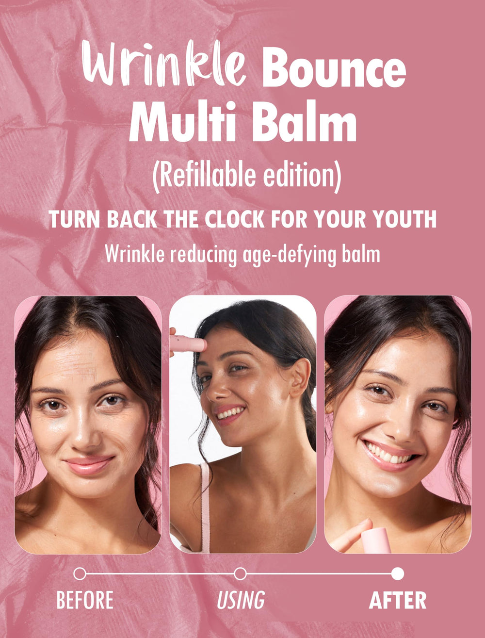 KAHI Wrinkle Bounce Multi Balm applied to lips with silky hydration in view.