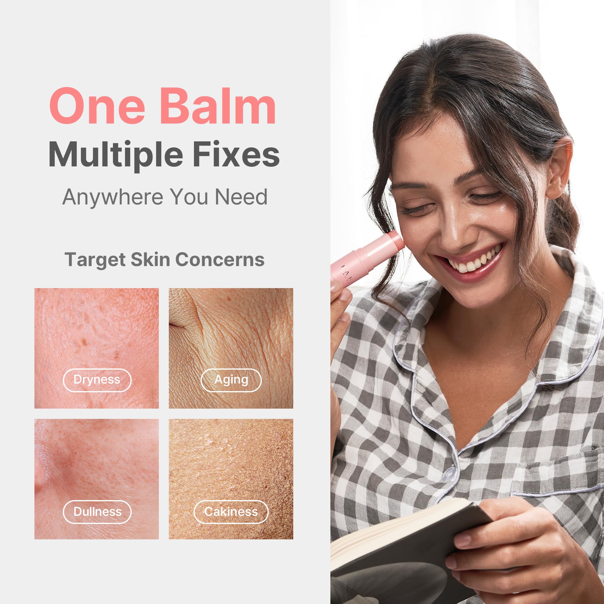 KAHI Wrinkle Bounce Multi Balm Stick pores refinement closeup with Jeju fermented oil