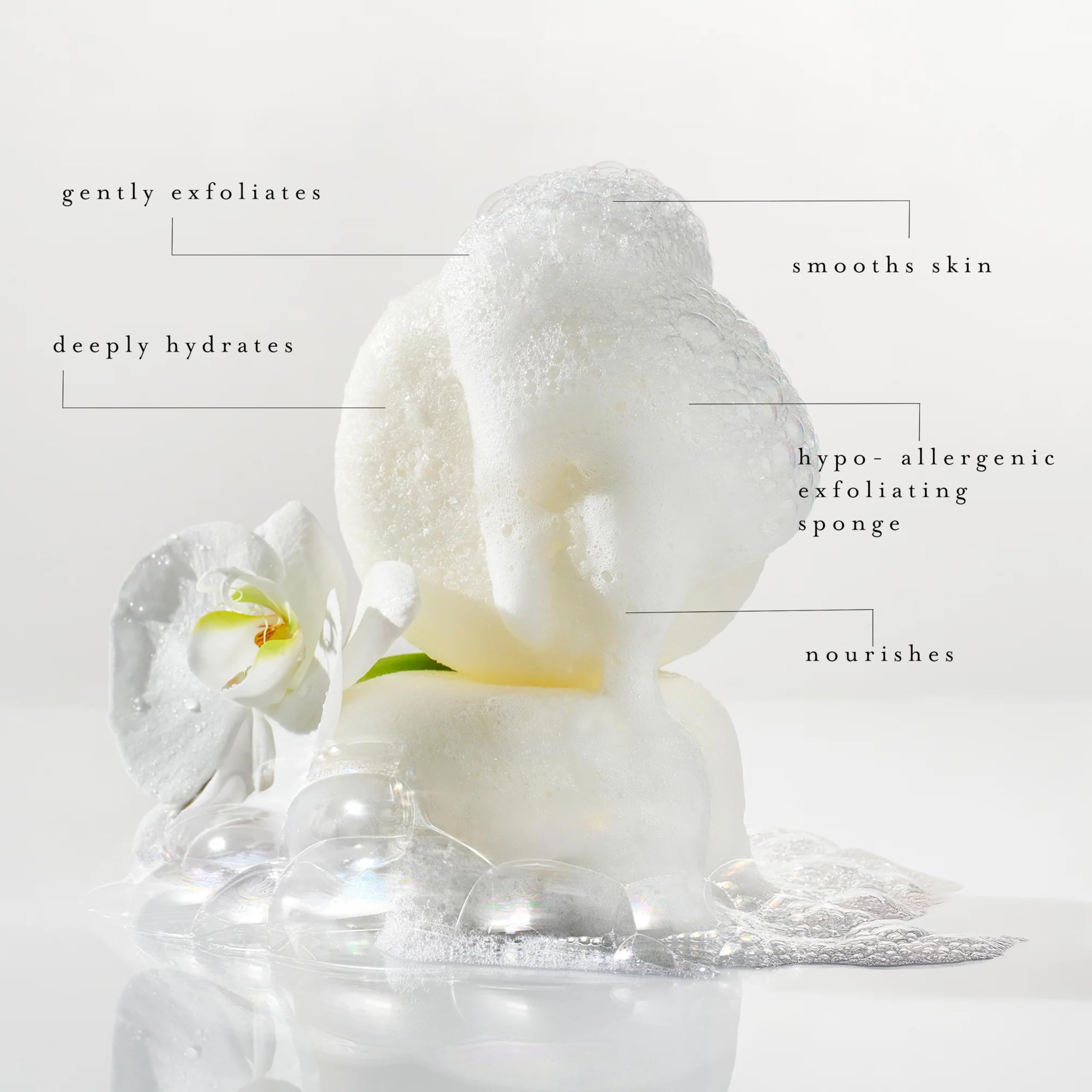 Kai Body Buffer built-in cleanser lather for gentle cleansing