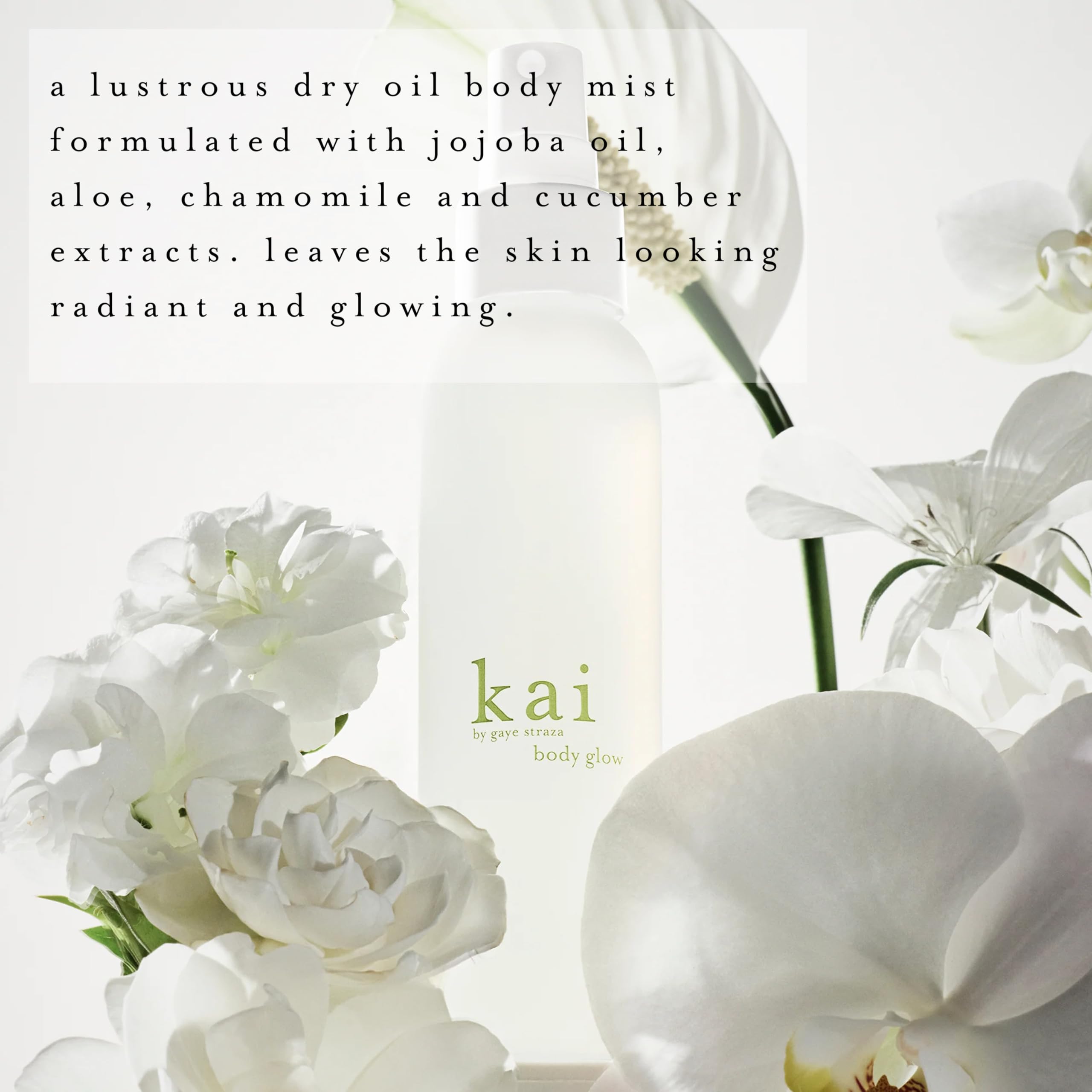 Kai Body Glow being applied for quick-absorbing moisturization.