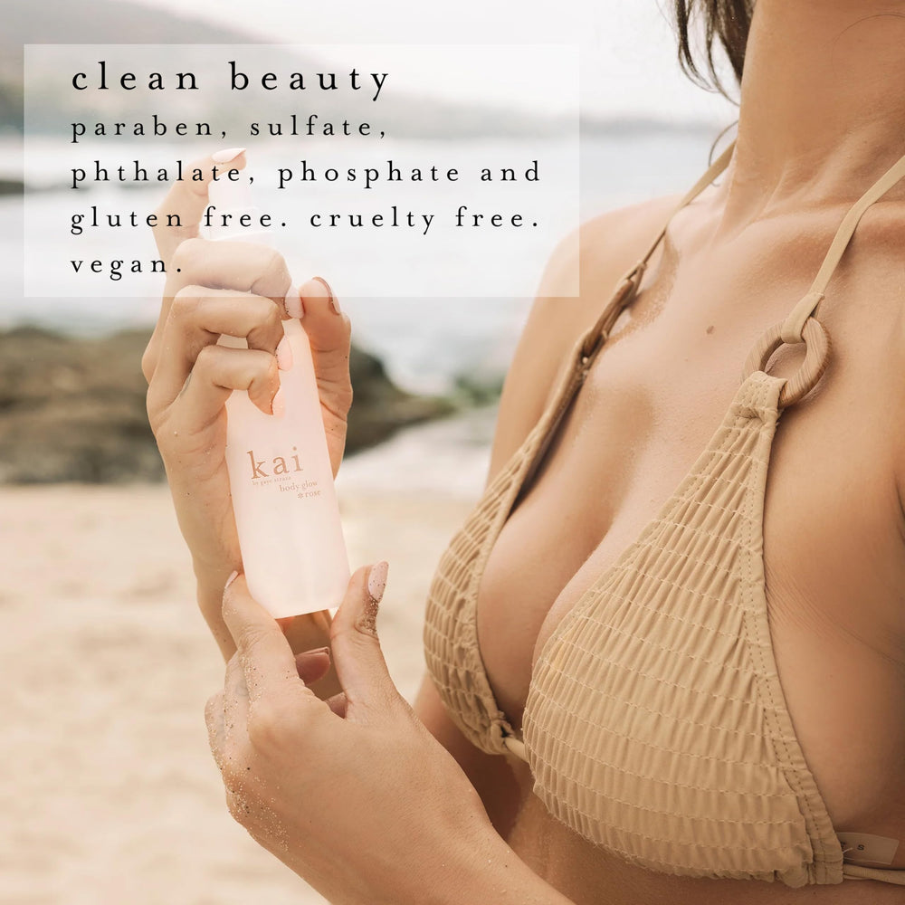 Kai Body Glow Rose applied to skin demonstrates smooth absorption.