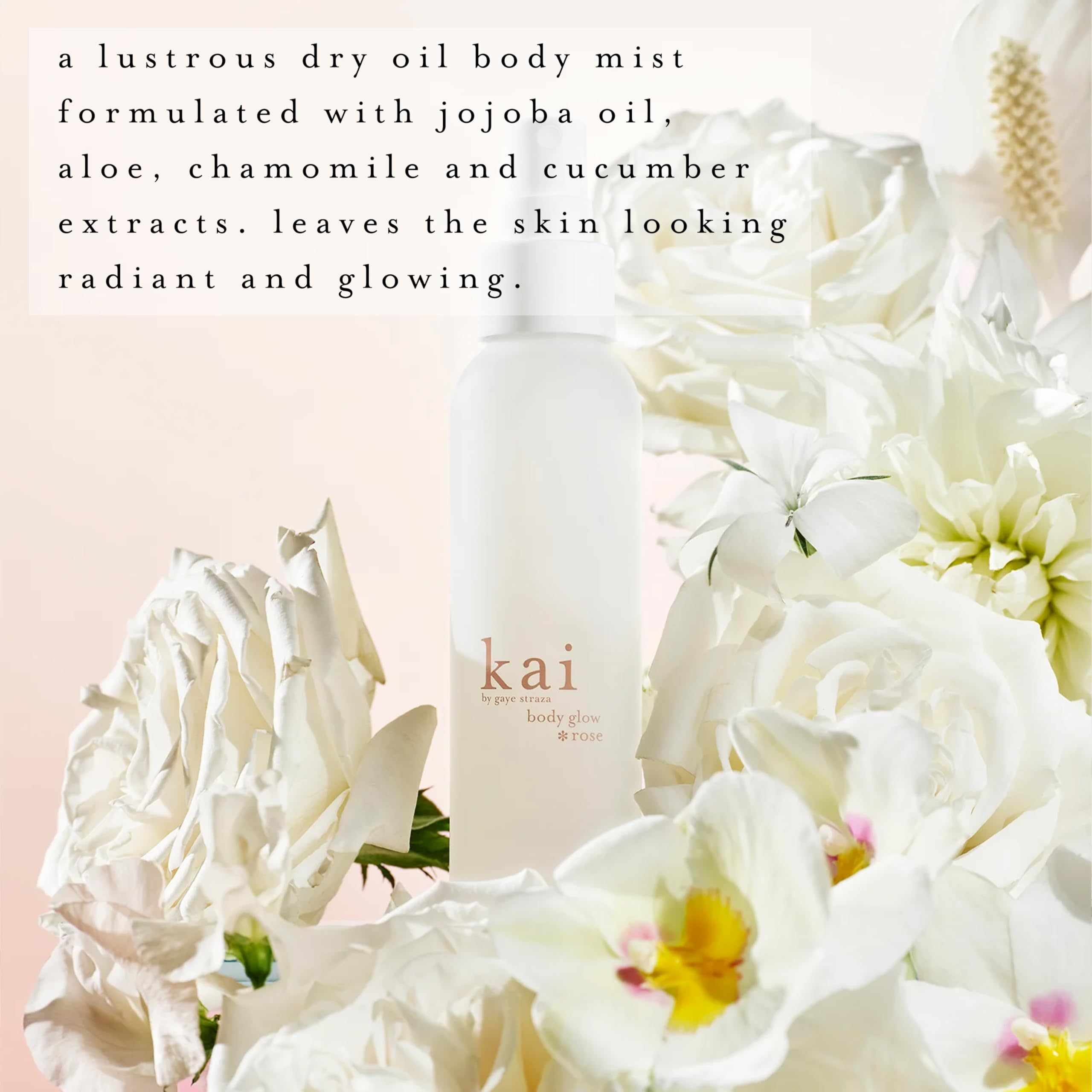 Kai Body Glow Rose pump dispense enables easy, quick absorption.