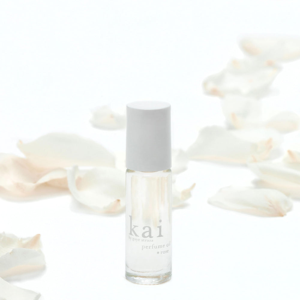 Kai perfume oil roll-on-vial on skin for easy on-the-go fragrance