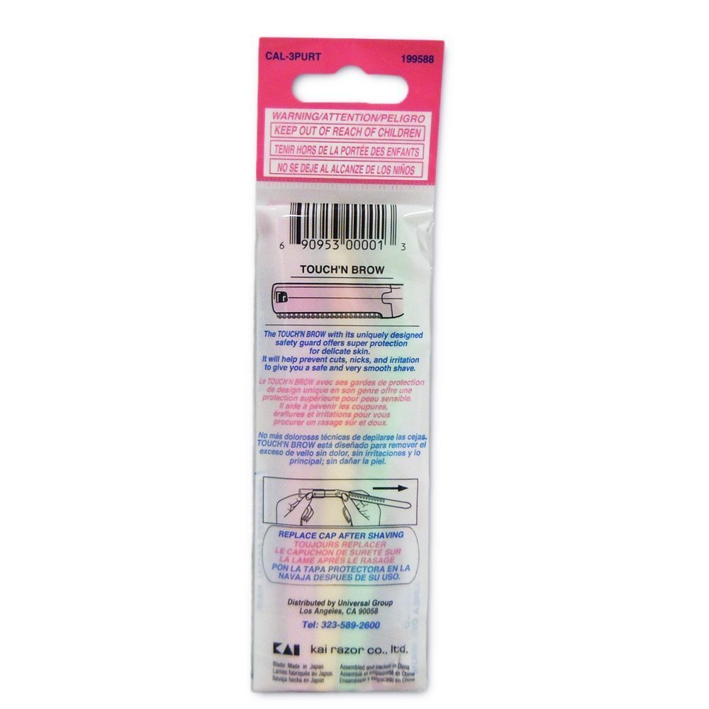 KAI Touch N Brow Eyebrow Razor pack display showing dual packs for quick grooming sessions