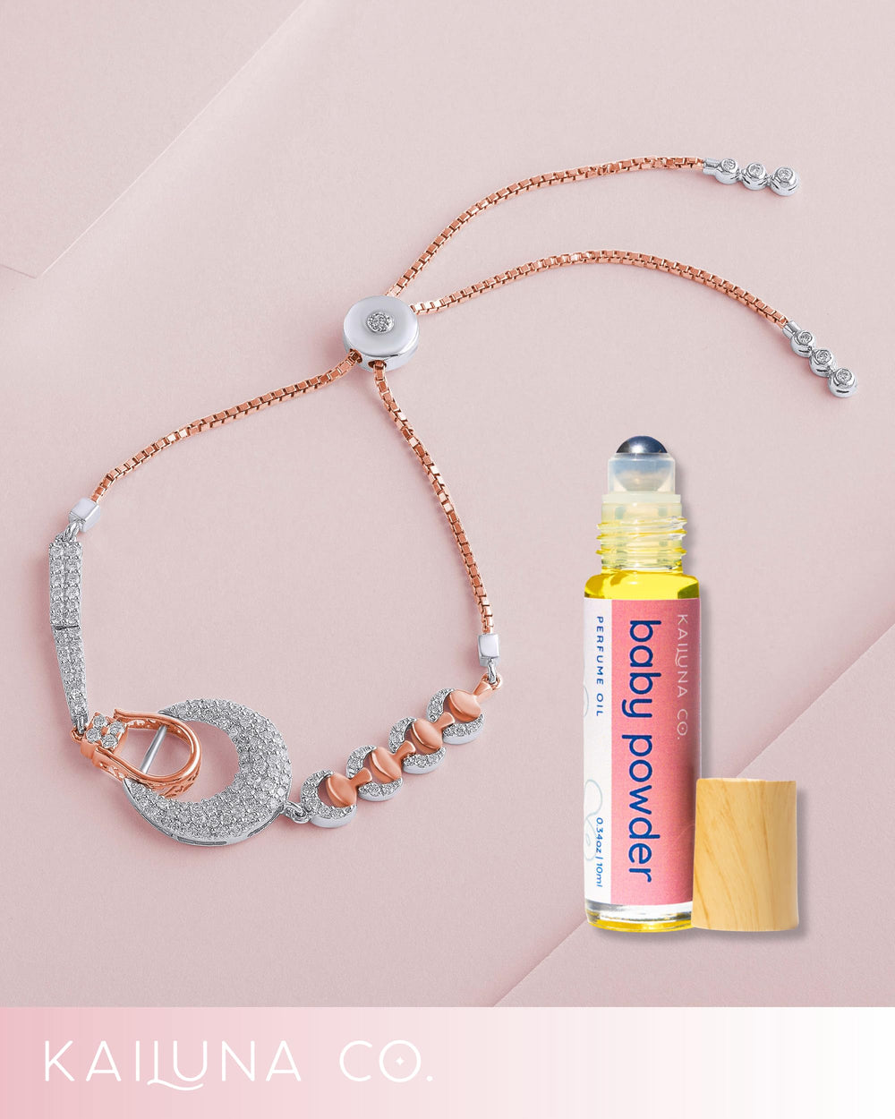 Kailuna Co Baby Powder Roll-On application for easy mess-free fragrance on the go