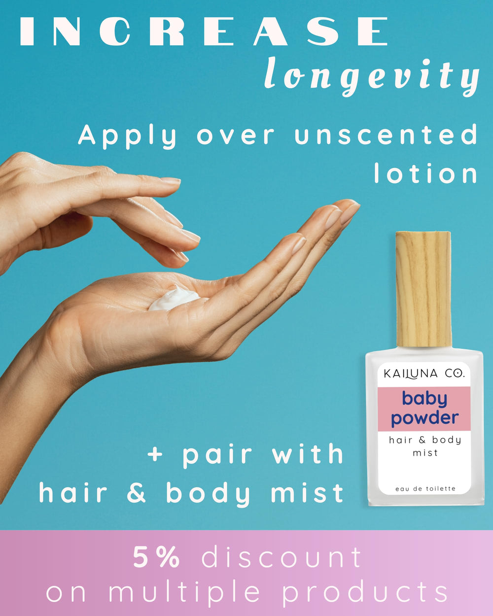 Kailuna Co Baby Powder Roll-On fragrance notes include rose and musk for a calming vibe