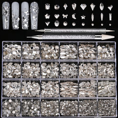 Kaipheiquan 18-types diamond nail rhinestones kit enables precise nail art embellishments