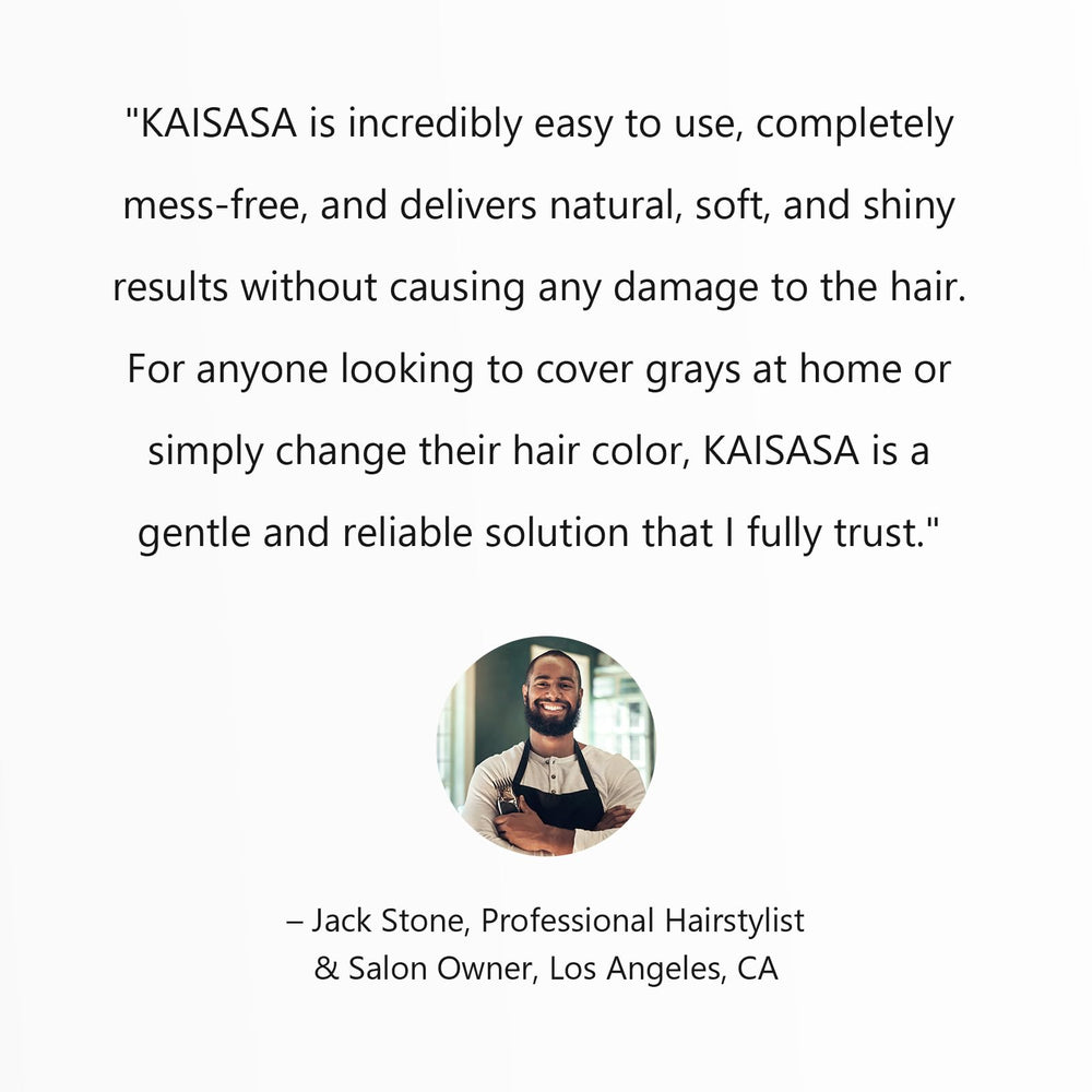 KAISASA Black Hair Dye Shampoo works for straight, curly, and coarse hair types.