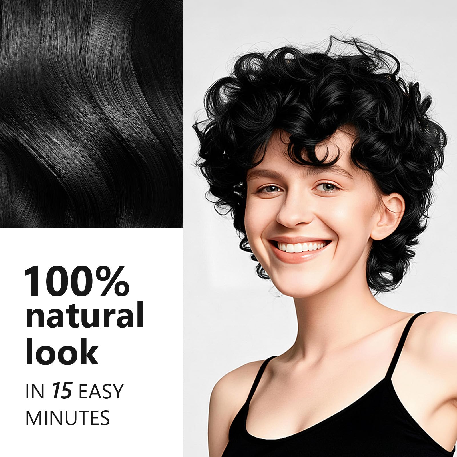 KAISASA Black Hair Dye Shampoo highlights herbal extracts nourishing hair.