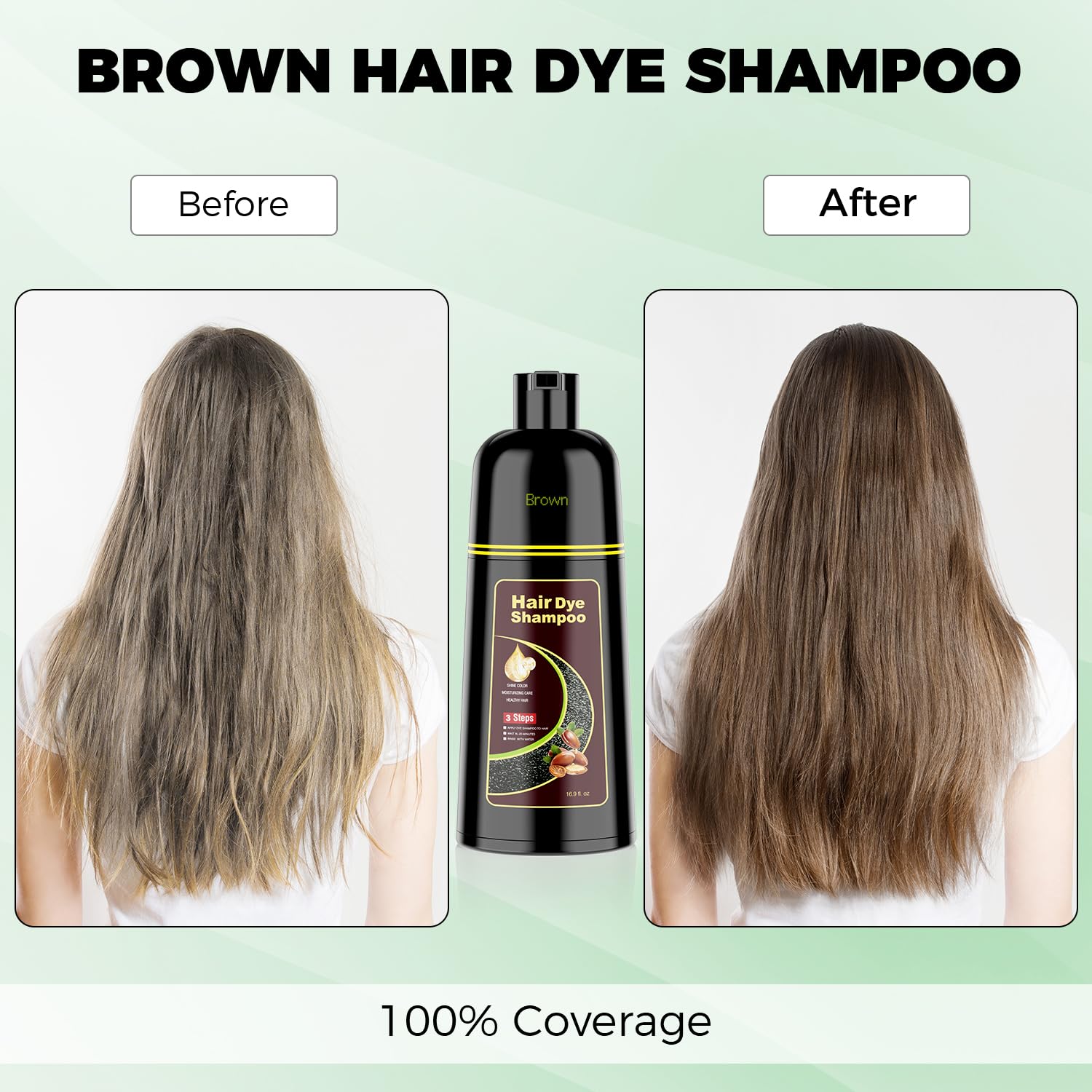 KAISASA Brown Hair Dye Shampoo foamy-lather delivers easy coverage and refreshing cleanse