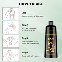 KAISASA Brown Hair Dye Shampoo gray-coverage closeup reveals natural brown shade
