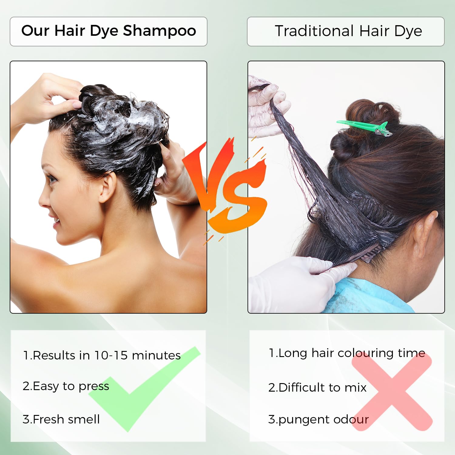 KAISASA Brown Hair Dye Shampoo herbal ingredients bottle highlights argan and botanicals