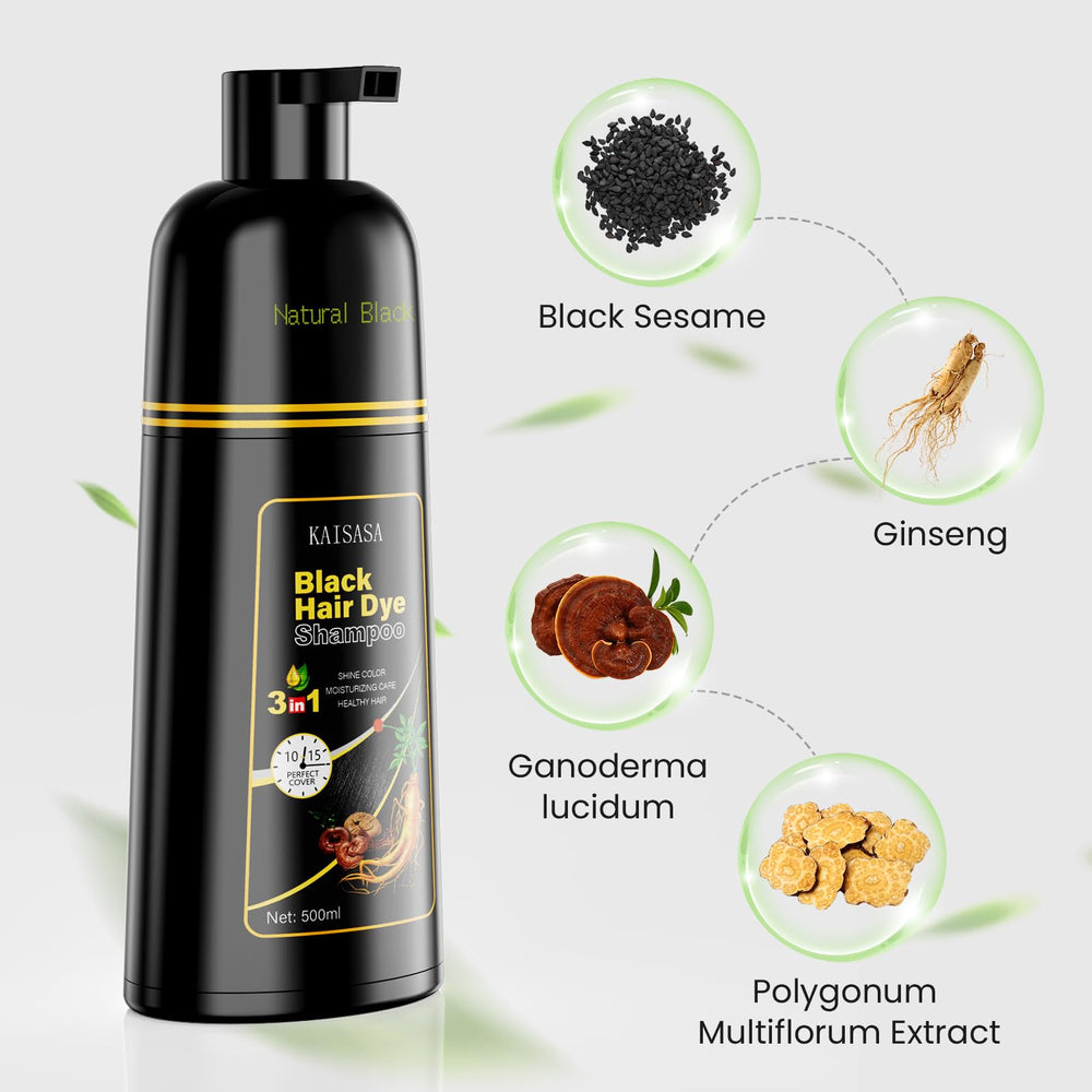 KAISASA Herbal ingredients close-up highlights natural care for scalp.