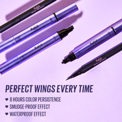 Kaja Wink Stamp Long dual-ended pen highlights precision wing for confident application.