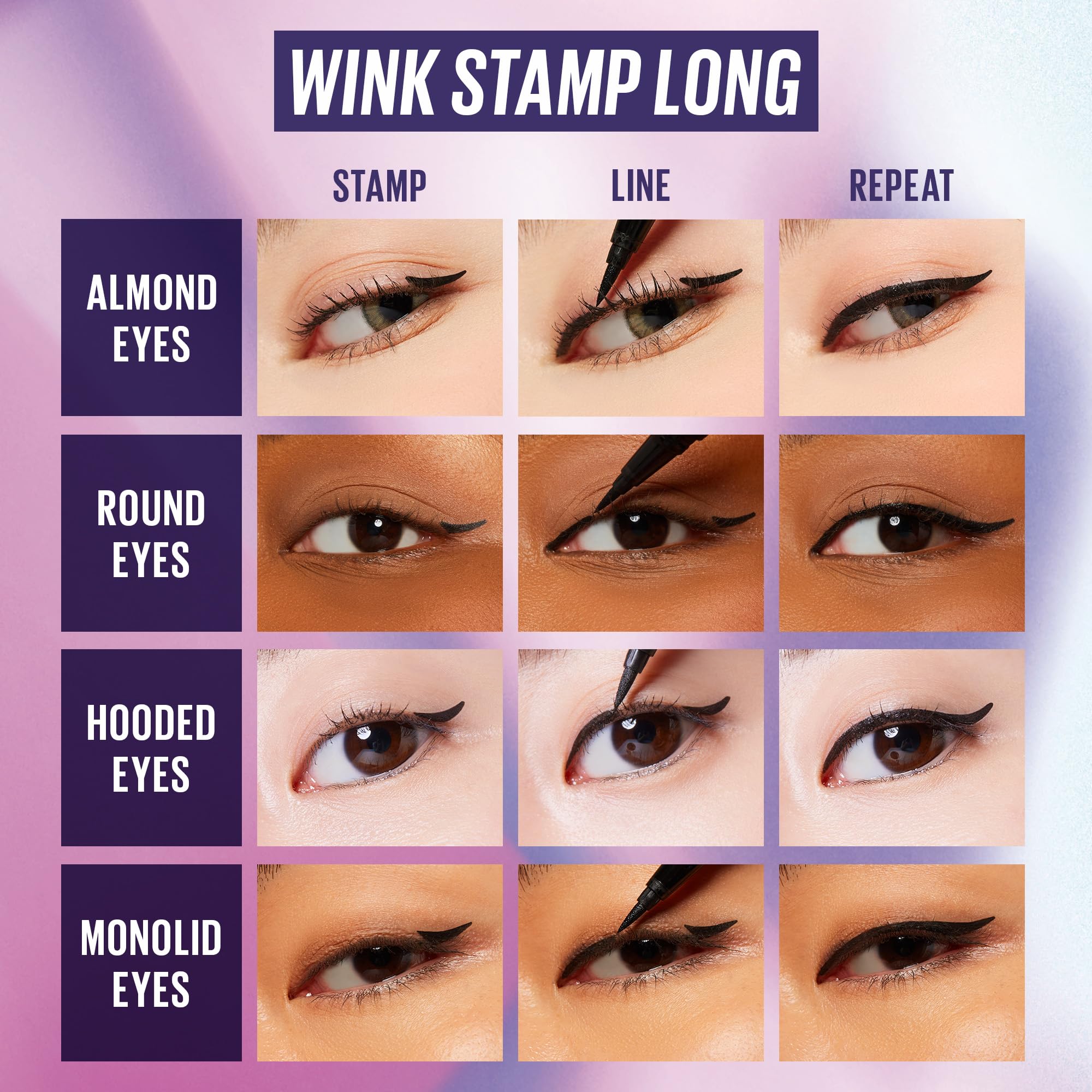 Kaja Wink Stamp Long liquid liner in action for clean lash-line definition.