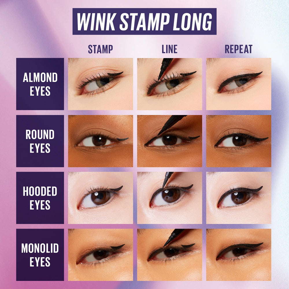 Kaja Wink Stamp Long liquid liner in action for clean lash-line definition.