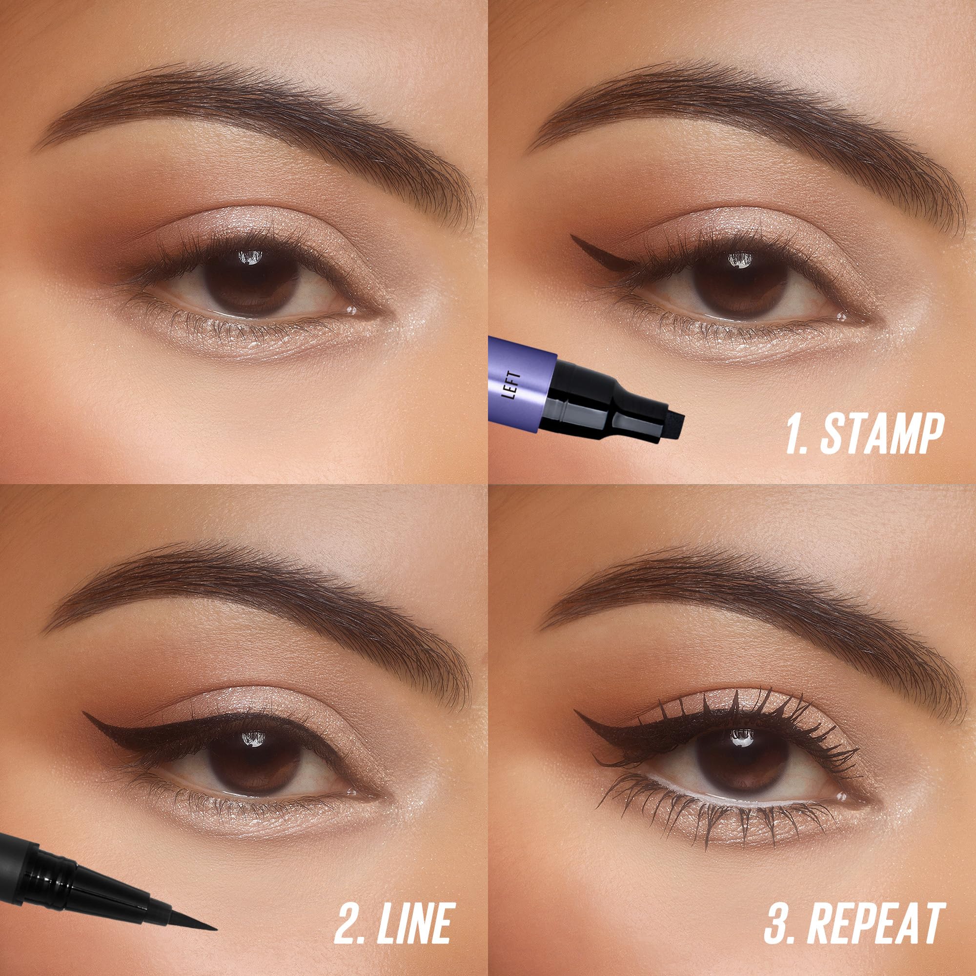 Kaja matte-finish eyeliner close-up for crisp, modern cat-eye look.