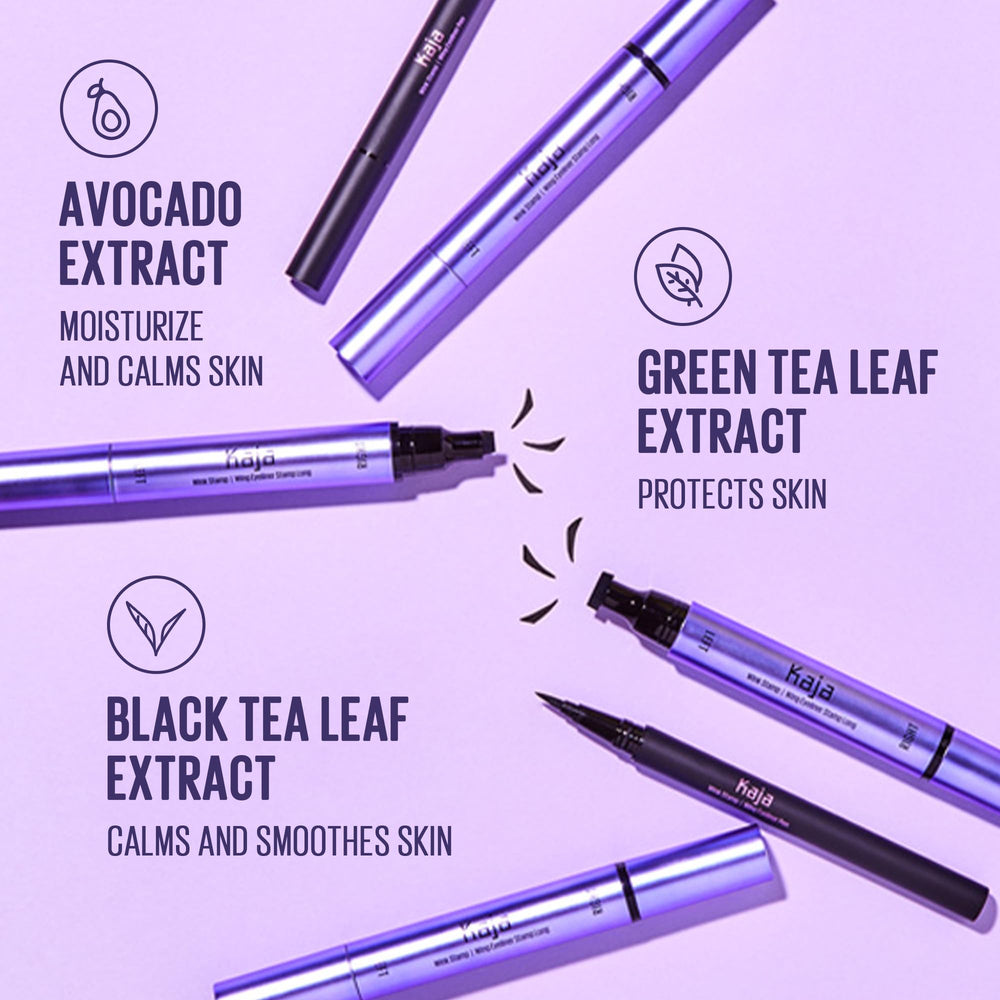 Kaja waterproof-smudge-proof formula demonstrates durable, all-day wear.
