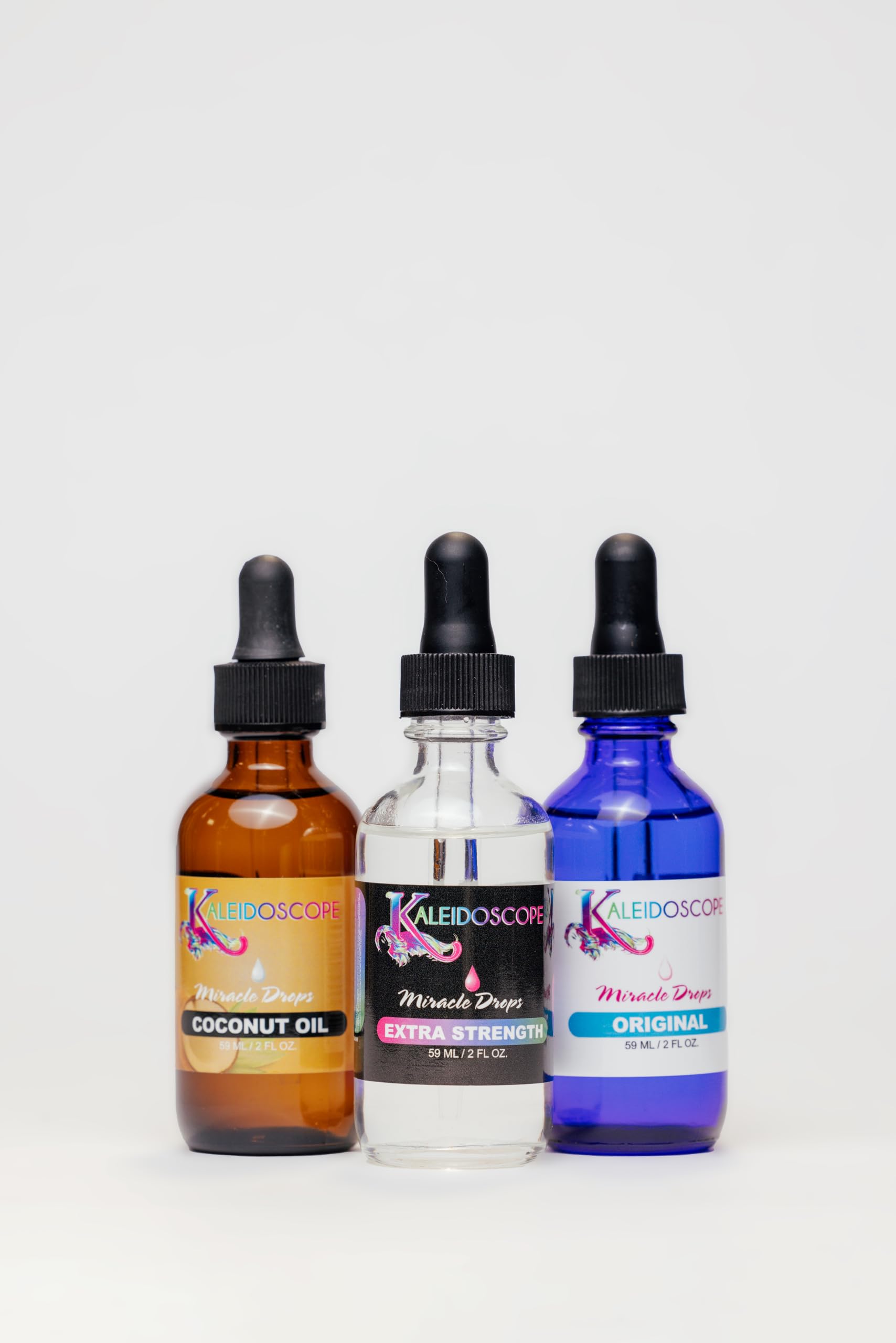 Kaleidoscope Miracle Drops Extra Strength lightweight shine adds a healthy-looking glow.
