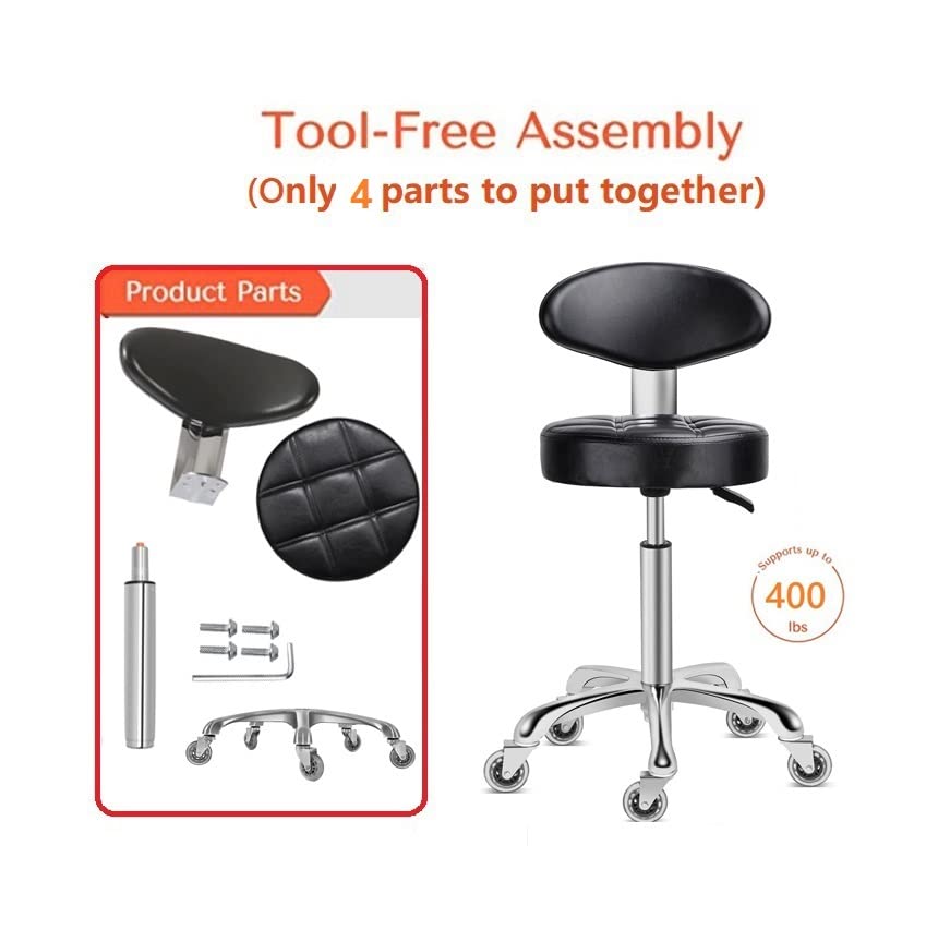 Kaleurrier swivel stool is easy to assemble in three simple steps