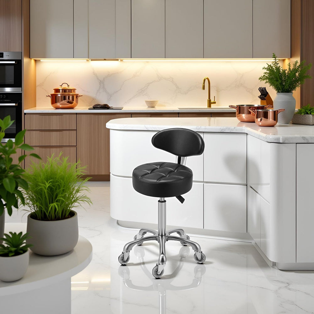 Kaleurrier swivel stool backrest provides supportive posture during long sessions