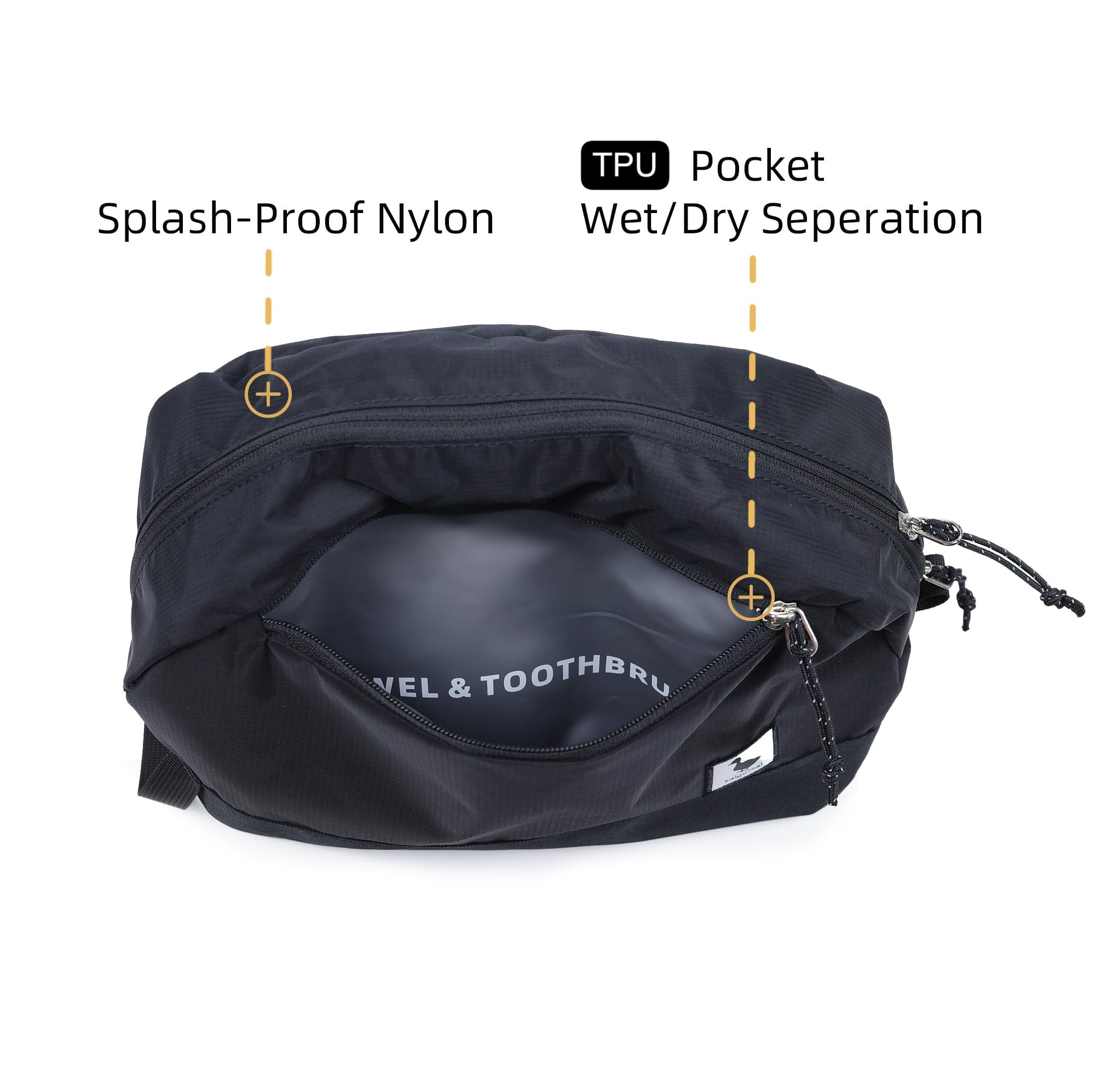 kalgoTeal travel toiletry bag padded bottom protects delicate items