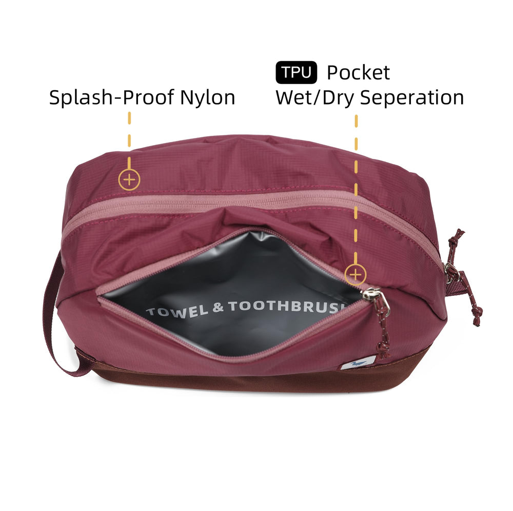 kalgoTeal travel toiletry bag 8L zipper detail shows durable two-way zipper