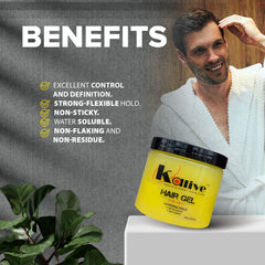 KALIVE 2 STYLE gel on hands for quick, clean grooming and styling.