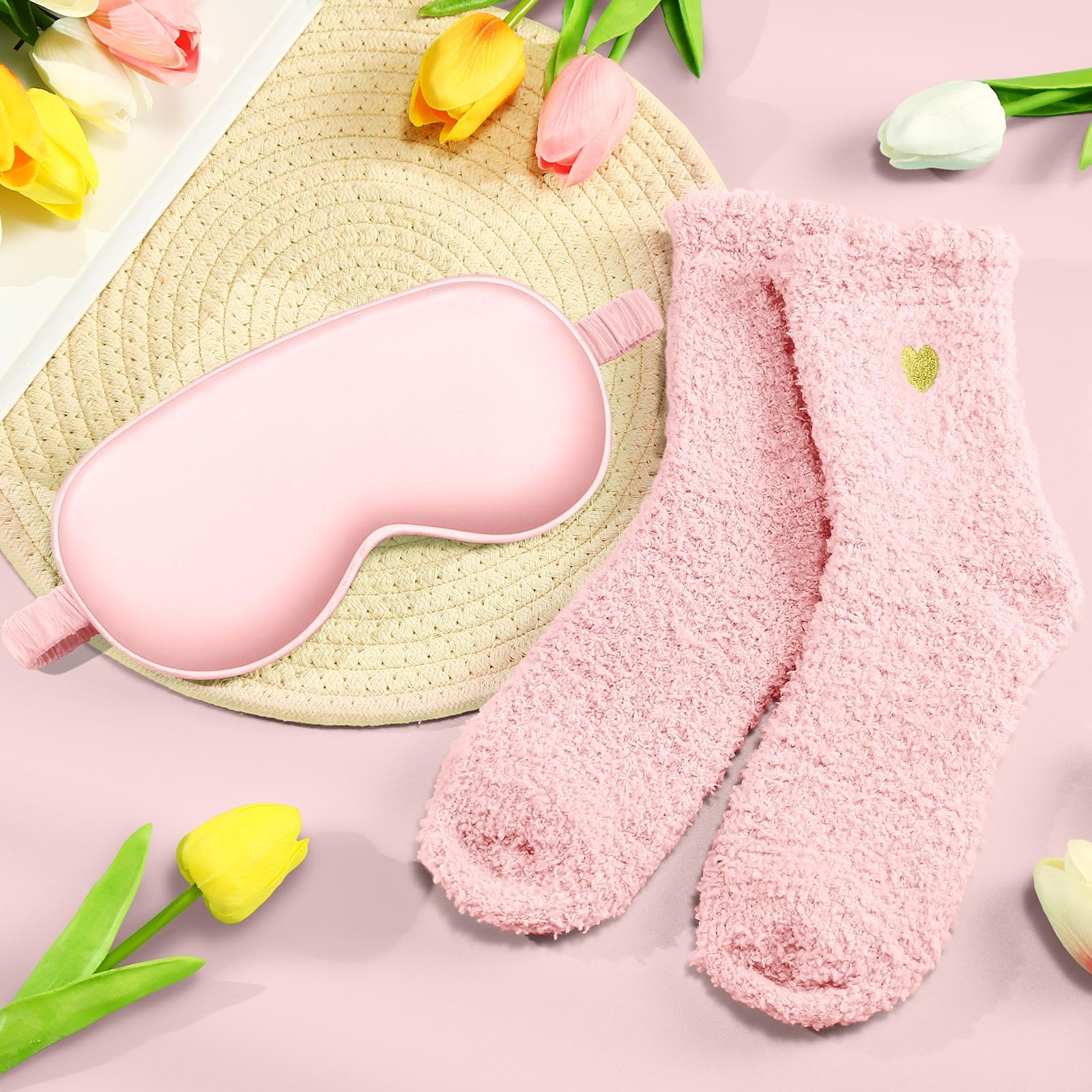 Kalokey silk eye mask with greeting card for restful evenings