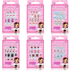 Kalolary 144pcs kids false nails collection shows bright colors for playful nail art.