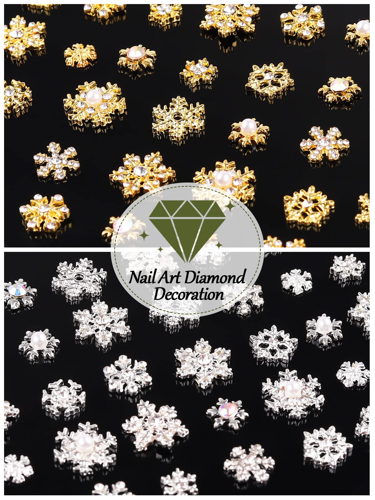 Kalolary 3D nail decoration snowflake adds depth and shimmer to nails and crafts
