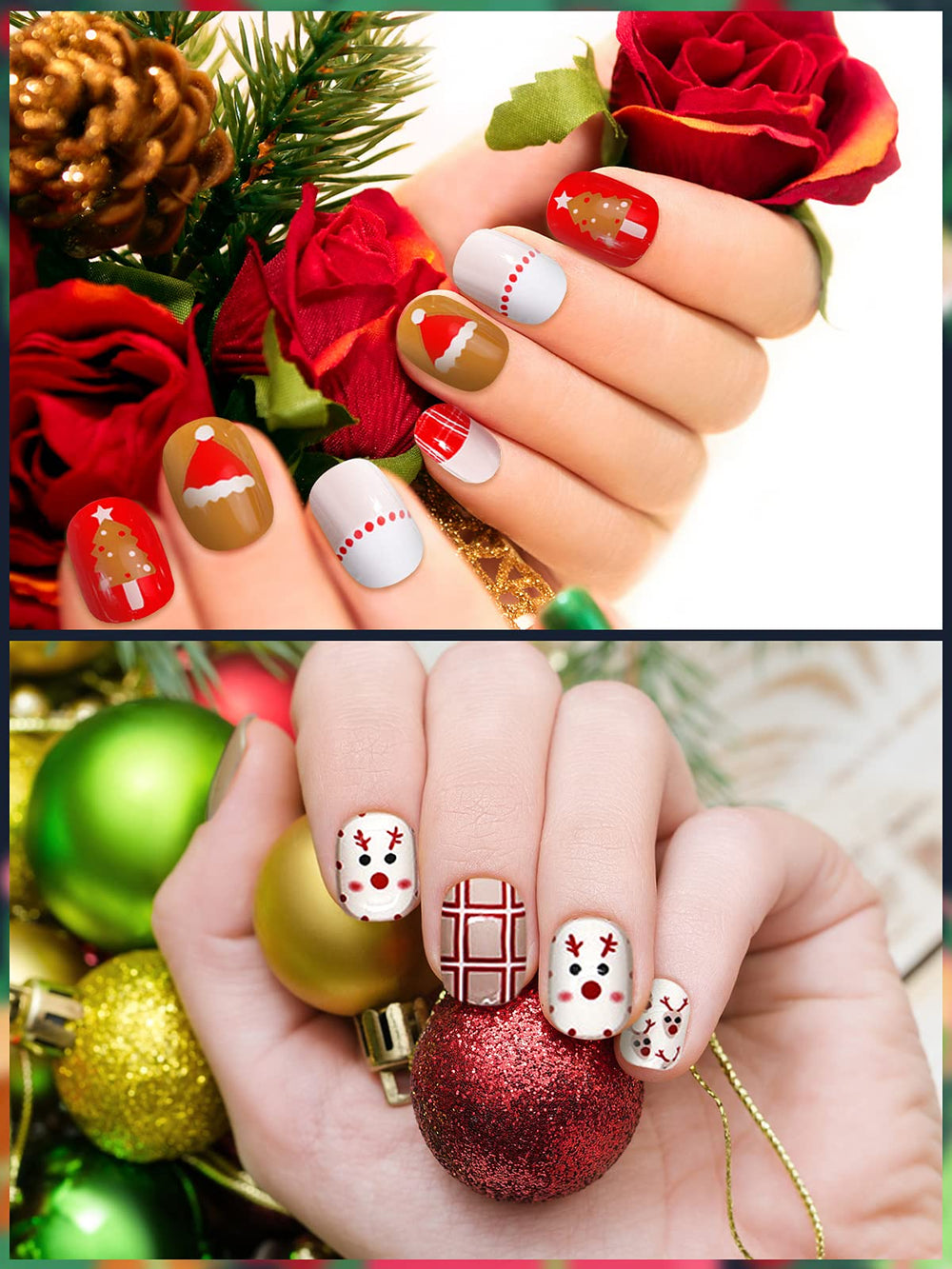 Kalolary Christmas nails DIY manicure at home is quick and fun.