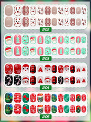 Kalolary Christmas nails elk pattern for a whimsical holiday look.