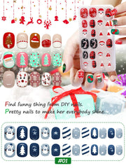 Kalolary Christmas nails snowman pattern creates playful winter vibes.
