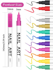 Kalolary nail art pens color palette dots and lines for creative patterns
