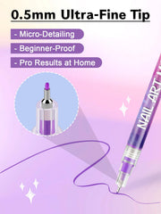 Kalolary nail art pens color swatches highlight bold pigments ideal for patterns.