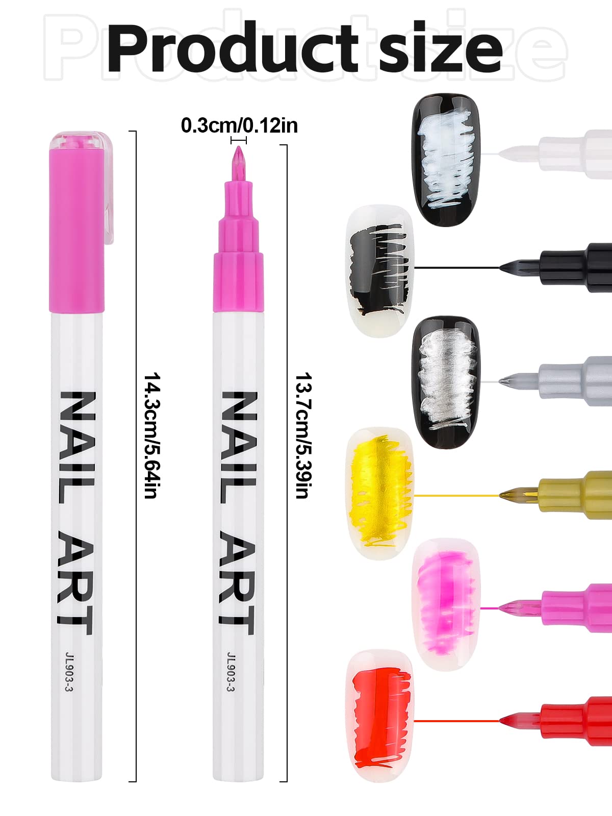 Kalolary nail art pens ink close-up shows vibrant pigment flow