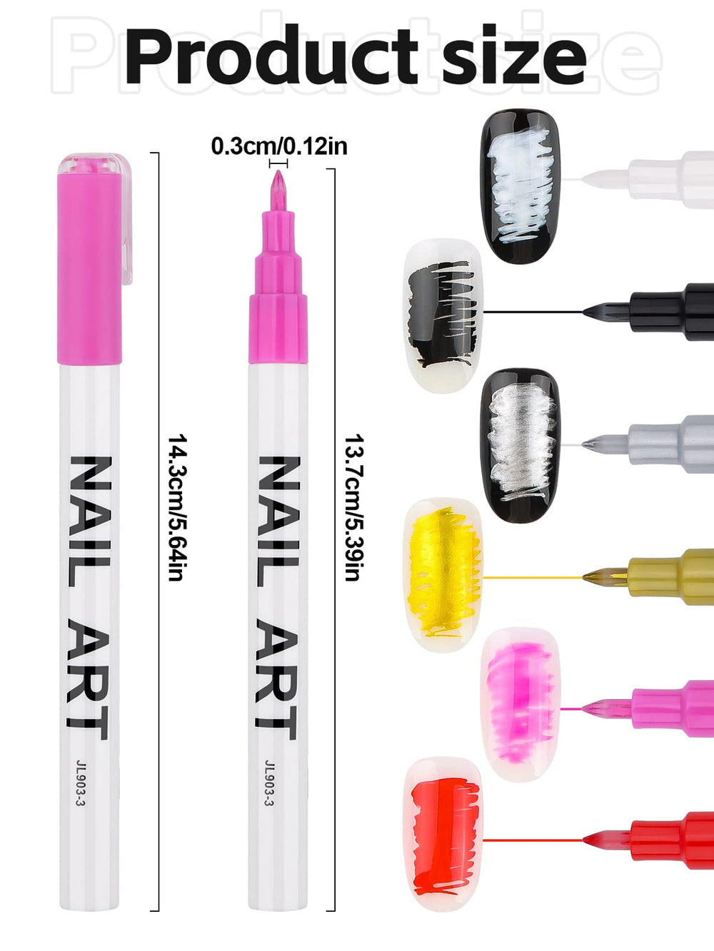 Kalolary nail art pens ink close-up shows vibrant pigment flow