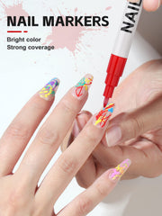 Kalolary nail art pens tip press demo highlights smooth ink flow