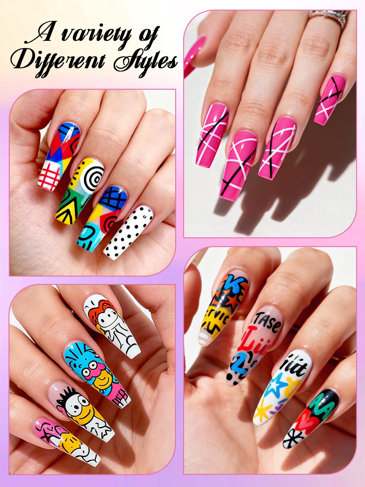 Kalolary nail art pens open cap image highlights cap design keeps ink fresh.