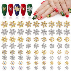Kalolary snowflake nail charms 72pcs set adds festive 3D sparkle to manicures